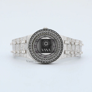 นาฬิกาข้อมือ VANA JEWELS หน้าปัดเพชรทรงกลม ตัวเรือนสแตนเลสสตีล ระบบควอตซ์ ดีไซน์หรูหราทันสมัย สำหรับทั้งชายและหญิง - Product Image 1