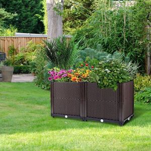 Piantatrice da giardino rialzato per esterno in plastica fioriere Box per Patio balcone caselle da giardino sopraelevate per piantare fiori - Product Image 1