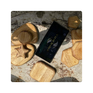 Décoration artisanale Vietchoice en bois et pierre pour l'équilibre Feng Shui à la maison – Artisanat en bois poli rond sur pied - Product Image 4