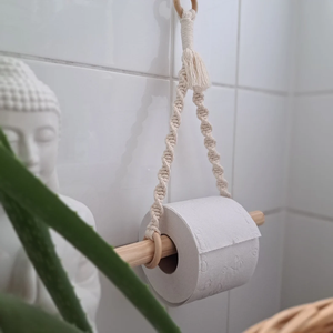 Support mural en métal noir pour papier toilette avec corde – Le plus vendu - Product Image 3