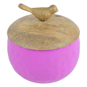 Painted Theme Storage Canister High Quality Container Jar With Wooden <b>Lid</b> For Kitchen Round Shape <b>Decorated</b> Sugar Pot - Product Image 1