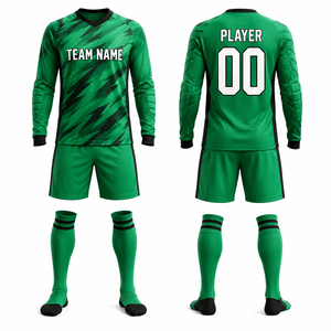 Custom Youth Goalkeeper Uniform Set Wholesale Kids Soccer Goalie Jersey Shorts <b>Socks</b> OEM ODM Manufacturer - Product Image 1