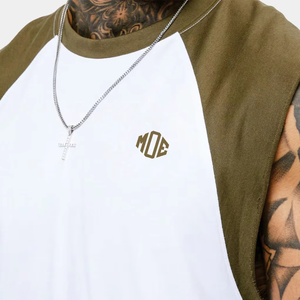 Men Sleeveless <b>Raglan</b> Tank <b>Top</b> Athletic Training Shirt Breathable Fitness Muscle Tee Custom Logo Summer Streetwear OEM Bulk USA - Product Image 3