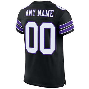 Customizable American Football Jersey Men's Black <b>Gold</b> Mesh Breathable Short Sleeve Sublimated Print Team Numbers Back Logo - Product Image 5