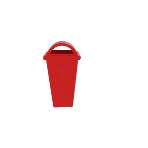 Red HDPE Outdoor <b>Waste</b> <b>Bin</b> Pedal Trash Can Rectangular <b>Plastic</b> Garbage Container Eco Friendly Public Use - Product Image 2