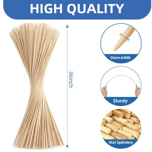 Bamboo <b>Skewers</b> Food Grade Natural Strong Smooth Splinter Free Eco Friendly for BBQ Grill Party Catering Kitchen Use - Product Image 5