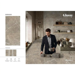 Dyna Supremo 24x48 Inch Glossy Polished Porcelain <b>Wall</b> Floor Tiles Premium Travertine Collection 20mm Firebrick - Product Image 4