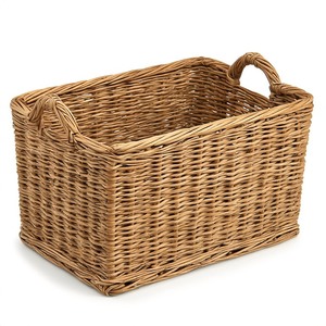Panier en jonc de mer naturel tressé à la main de qualité supérieure avec poignées durables pour un rangement élégant dans la cuisine et la salle de bain, organisation élégante pour maisons modernes - Product Image 1