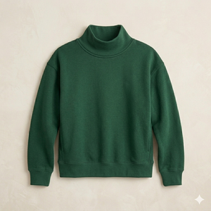 Haut oversize à col montant pour femme – Chaud, confortable, coupe décontractée, ample, idéal au quotidien, style actuel - Product Image 1