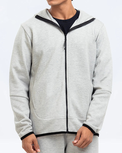 Survêtement en molleton 100 % coton de qualité supérieure pour homme, avec sweat à capuche zippé personnalisé, idéal pour la course à pied, fabriqué par le producteur. - Product Image 3