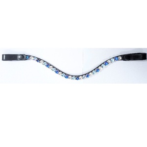 Diadema de cuero con cristales para caballo, 10mm, Rivoli Bling, accesorio para brida, botón a presión de cambio rápido, aparejos ecuestres, arnés de caballo personalizado - Product Image 1