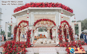 Mandap en miroir haut de gamme et de qualité supérieure pour mariage Marwari, Mandap en miroir très brillant pour mariage en intérieur, Mandap en miroir étonnant pour mariage au Royaume-Uni - Product Image 5