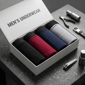 Calzoncillos bóxer de punto de tiro medio para hombre, casuales, 100% algodón lavado, con cintura elástica, ropa interior, marca personalizada, stock de Bangladesh - Product Image 1