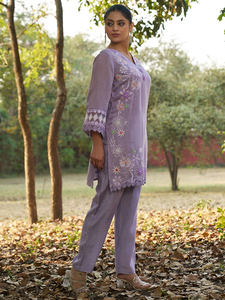 High On Demand Pure Cotton Embroidered <b>Kurta</b> with Matching Trousers <b>for</b> <b>Women</b> Comfortable Available At Best Price - Product Image 1