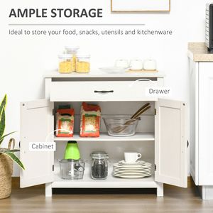 Mobiletto/Credenza da 32 pollici in stile rustico con anta scorrevole, organizer per cucina, soggiorno, ingresso, con cassetti, in legno, per sala da pranzo - Product Image 4
