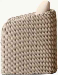 Fauteuil d'extérieur haut de gamme en osier avec coussin, chaise longue moderne en rotin synthétique pour hôtels, complexes hôteliers, villas et projets commerciaux - Product Image 5