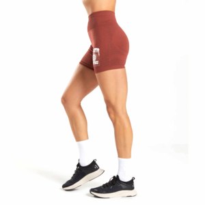 Shorts de sport tricotés taille haute respirants avec taille élastique pour femme – Tenue d'entraînement et streetwear écoresponsable - Product Image 4