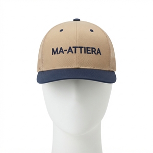 Gorra Trucker Beige y Azul Marino para Hombre, Malla Trasera, Cierre a Presión, Gorra de Béisbol con Logotipo Bordado Personalizado, Ajustable - Product Image 3