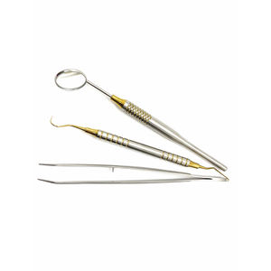 Kit d'examen dentaire en acier inoxydable pour usage professionnel : miroir de blanchiment dentaire, détartreur, pinces, instruments chirurgicaux de base - Product Image 2