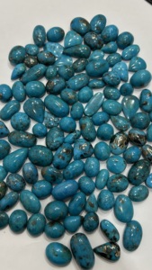 Cabujones de Turquesa Azul Iraní Natural de Alta Calidad, Gemas Sueltas con Efecto Estrella Pulido de Doble Cara, Formas Mixtas, Tamaño Personalizado - Product Image 3