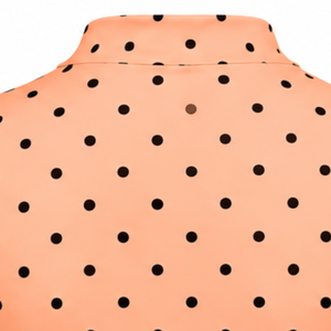 <b>Peach</b> Polka Dot Women Mock Neck Short Sleeve T <b>Shirt</b> Slim Fit Stretch Casual Printed Top Fashion Summer Apparel Wholesale Custom - Product Image 4