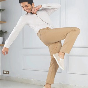 Pantalon cargo unisexe kaki en polyester/nylon, fermeture à cordon, coupe ajustée, imperméable, vêtements décontractés - Product Image 3