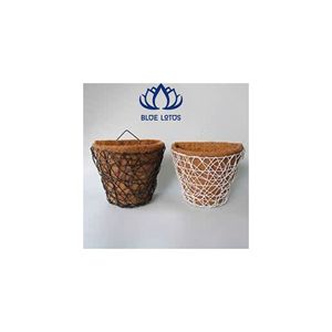 Pot en fibre de coco écologique Blue Lotus, très demandé |   Pot de fleurs rond biodégradable pour plantes d'intérieur, style campagnard, ferme - Product Image 1