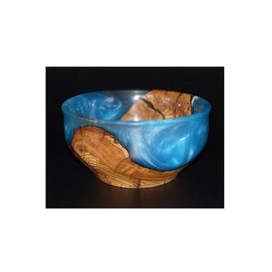 Bol élégant fait main en résine époxy sans BPA et bois d'acacia avec base en bois véritable et revêtement en résine pour une utilisation moderne à la maison - Product Image 3
