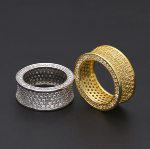 <b>Iced</b> Out Cluster <b>Ring</b> Zircon Band Brass Plated Wedding Party Jewelry for Women and Unisex - Product Image 2