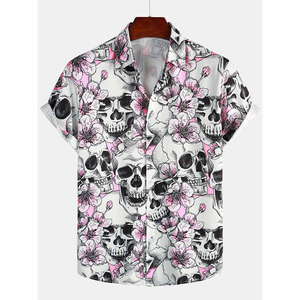 Chemises hawaïennes pour hommes en twill 100% coton de haute qualité à manches courtes - Respirantes, séchage rapide, vêtements décontractés d'été, prix d'usine - Product Image 1