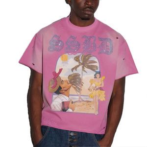 T-shirt en coton uni pour homme, coupe décontractée, impression personnalisée, vente en gros, fabricant, streetwear 2026 - Product Image 1