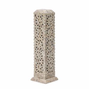 Brûleur d'encens artisanal en pierre savonneuse marbrée, 3x3x11 pouces |   Support artisanal pour Dhoop Batti, bougies et bougies chauffe-plat - Product Image 2