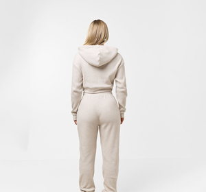 Ensemble de survêtement 2 pièces pour femme, automne, col roulé, coupe courte, motif lettres, grande taille, personnalisable avec logo - Product Image 2