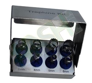 Kit de Trepanos para Implantes Dentales, 8 Piezas, Juego de Fresas de Extracción de Núcleo Óseo de Acero Inoxidable Alemán para Cirugía Oral - Product Image 3