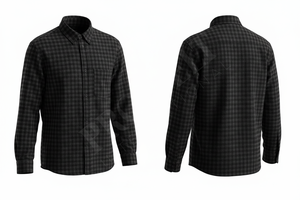 Chemise à manches longues à carreaux personnalisée, coupe ajustée, en coton, décontractée, boutonnée, pour le travail et les affaires – Grande Vente - Product Image 2