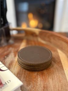 Genuine Leather Coasters <b>Square</b> Shape <b>Set</b> for Modern Home Decor Luxury Table Mats Custom Logo Beverage Pad GLC-0048 - Product Image 5