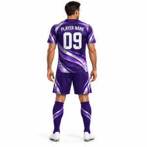 Tenue de football professionnelle, maillot et short assortis, kit d'équipe, tissu respirant, 100% polyester, écologique, personnalisable - Product Image 2
