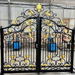 Puerta de Hierro Forjado de Lujo para Entrada de Vehículos, Puerta de Entrada de Hierro Personalizada, Estructura Duradera con Recubrimiento en Polvo, Clásica, Elegante y Decorativa - Product Image 1