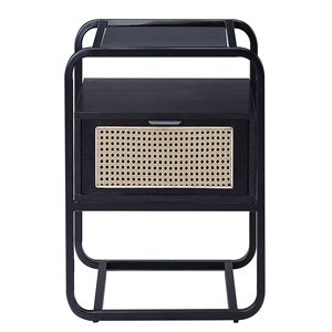 <b>Black</b> Accent <b>Console</b> Table with Glass Top - Product Image 3