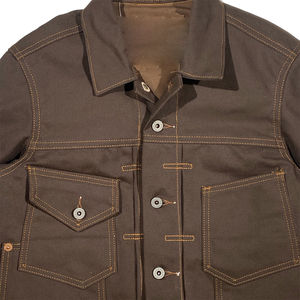 Veste en toile pour homme, personnalisée, effet vieilli, en coton 100% satiné, imperméable, écologique, pour vêtements de travail d'hiver - Product Image 4