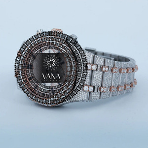 VANA JEWELS Men's Luxury Mechanical <b>Watch</b> Stainless Steel Tonneau <b>Case</b> Analog Chronograph with Sapphire Crystal - Product Image 5