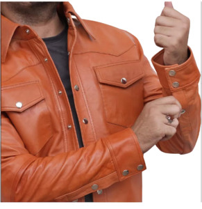 Camisas de Cuero Personalizadas para Hombre, Camisas de Cuero Genuino de Piel de Vaca, Corte Ajustado, con Botones, para Uso Casual y Formal - Product Image 4