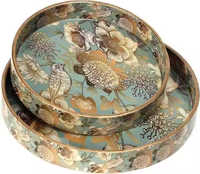 Op maat gemaakt design, premium kwaliteit, houten emaille bedrukte klassieke enkelvoudige multifunctionele serveerschaal voor keuken, servies en thee.