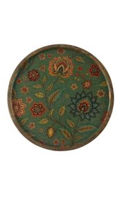 Floral Wooden Cake Stand Round Serving <b>Tray</b> Handmade Decorative Dessert Platter Dishwasher Safe for Party Wedding Kitchen Decor - Product Image 2