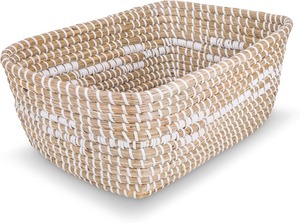 Panier en jonc de mer tressé à la main, simple et artisanal, panier de rangement fait main, vente en gros, écologique, fabriqué au Vietnam - Product Image 1