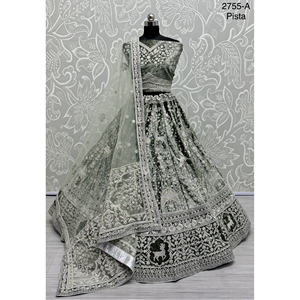 Fabzone Indian Bridal Velvet Collections Vestidos de novia con Zarkhan Work para novias - Product Image 3