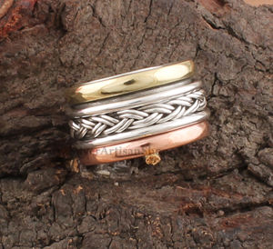 Anillo de Plata de Ley 925 con Engaste de Bisel para Sanación, Meditación y Alivio de la Ansiedad, Joyería Boho para Fiestas, Unisex, Venta al por Mayor - Product Image 1