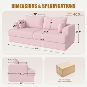 Canapé confortable de style minimaliste pour la décoration de la maison, canapé en tissu - Product Image 3