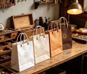 Sacs d'emballage en papier personnalisés pour entreprises, sacs cadeaux en papier personnalisés en gros, sacs cadeaux imprimés sur mesure, emballages cadeaux de luxe en papier personnalisé - Product Image 1
