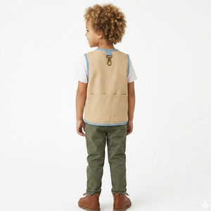 Gilet utilitaire pour enfants OEM, écologique, respirant, en toile, avec bordure en dentelle, plusieurs poches, unisexe, toutes saisons, gilet uniforme - Product Image 2